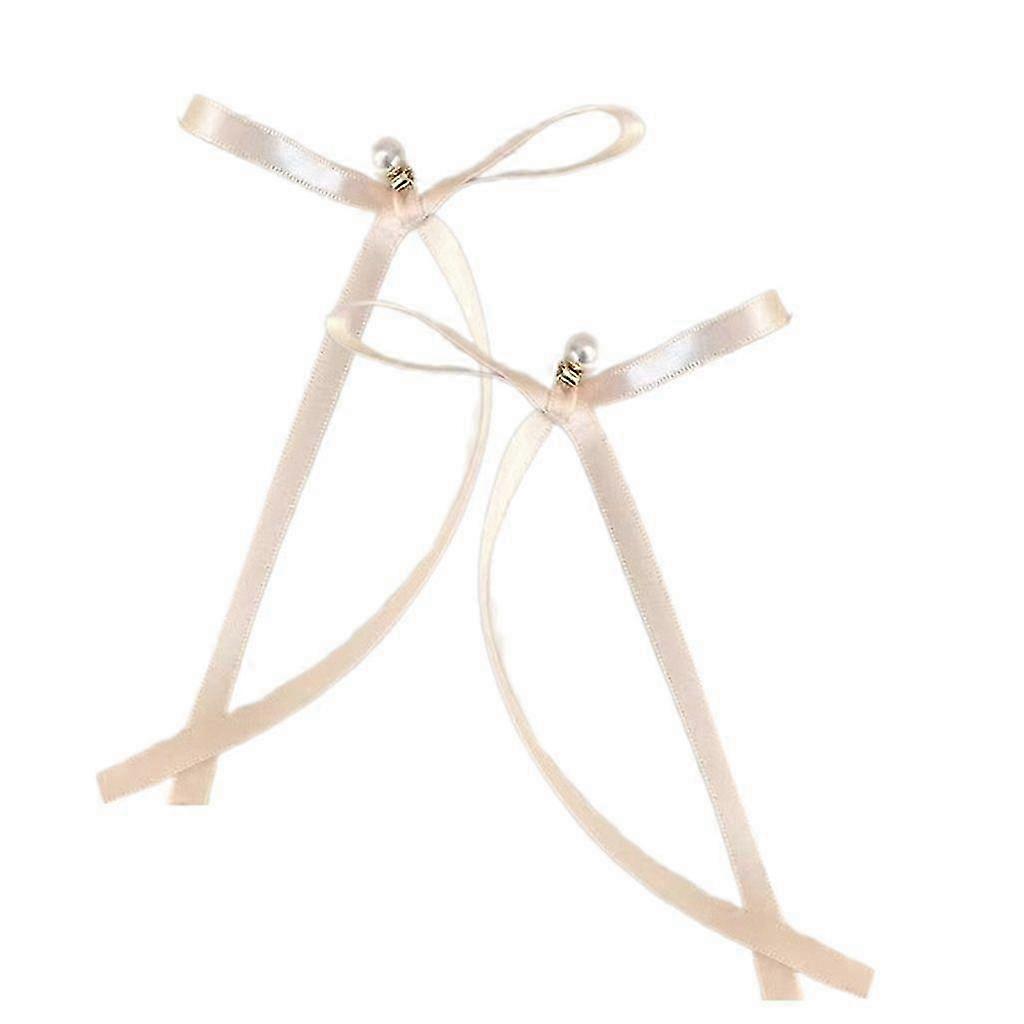 Chic Ribbon Bowknot Earrings with Imitation Pearl Drops - Elegant Ear Ornaments for Women’s Fashion & Special Occasions