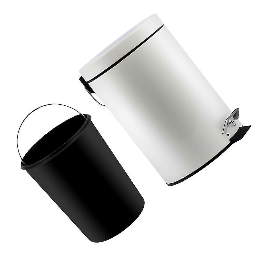 Wastebasket With Lid Rectangular Shape For Living Room Kitchen Bathrooms White Color Odor Reduction Function 1Pack