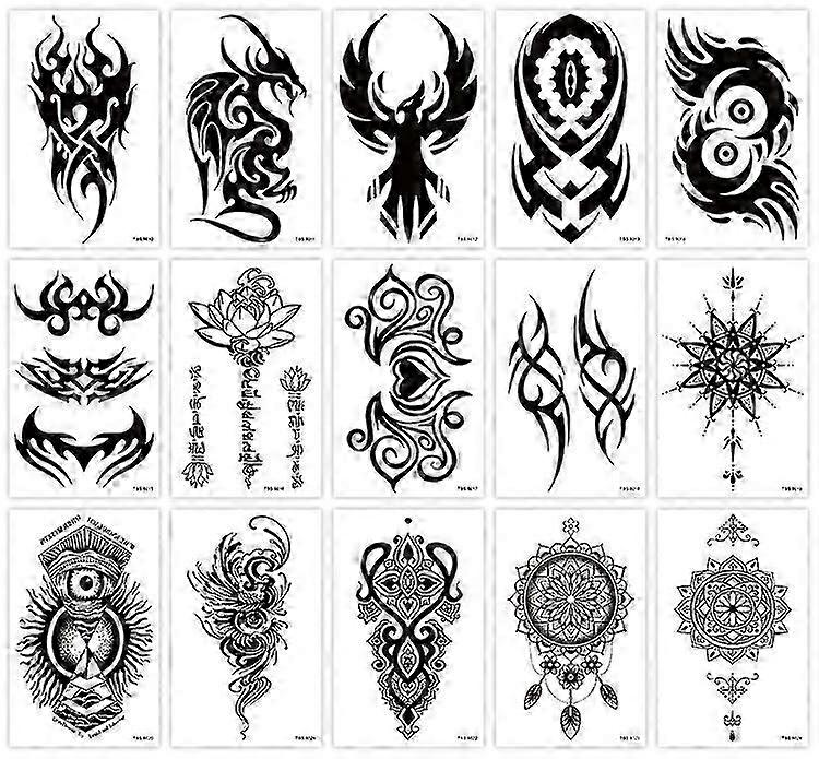 18-Pack Oversized Waterproof Temporary Tattoos for Full Arm, Half Arm, and Shoulder