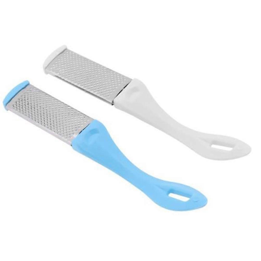 Double Side Foot File for Pedicure and Foot Care Made of ABS and Metal White Color 3.5 x 7 Inches