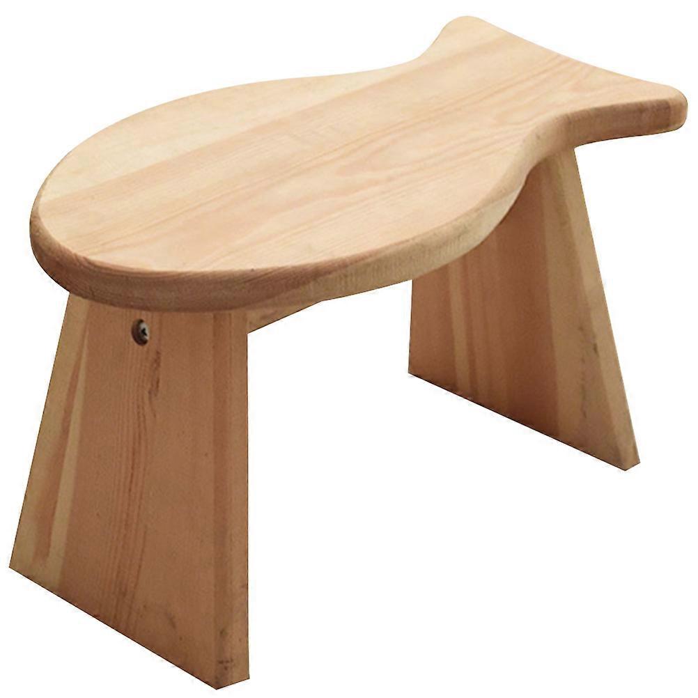 Fish Shaped Step Stool Kitchen Bathroom Bedroom Wooden Foot Resting Stool