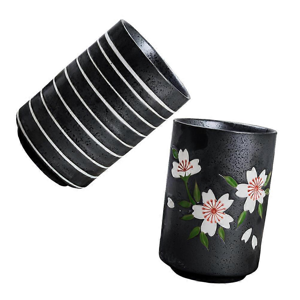 Retro Style Cup Ceramic Tea Mug for Home 2Pcs Kitchen Tea Cups