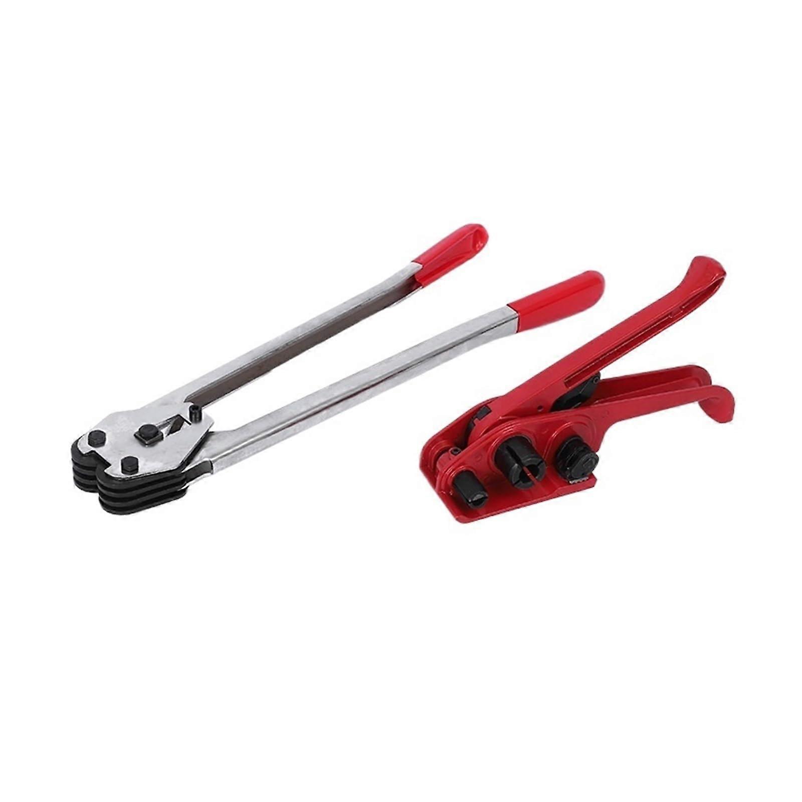 Pallet strapping set for packaging, plasticsteel strapping machine 1608, manual PPET strapping tools for packaging strapping, onesize red.