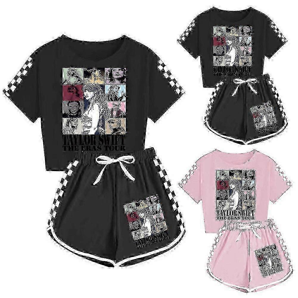 Swift The Eras Tops Šortky Set Deti Dievčatá Pjs Lounwear Teplákové oblečenie-Yogu