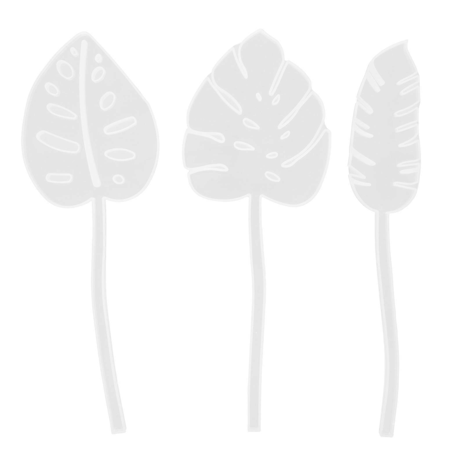 Leaf Shaped DIY Molds For Artists Designed For Craft Supplies Featuring Easy Demold Capability 3Pcs