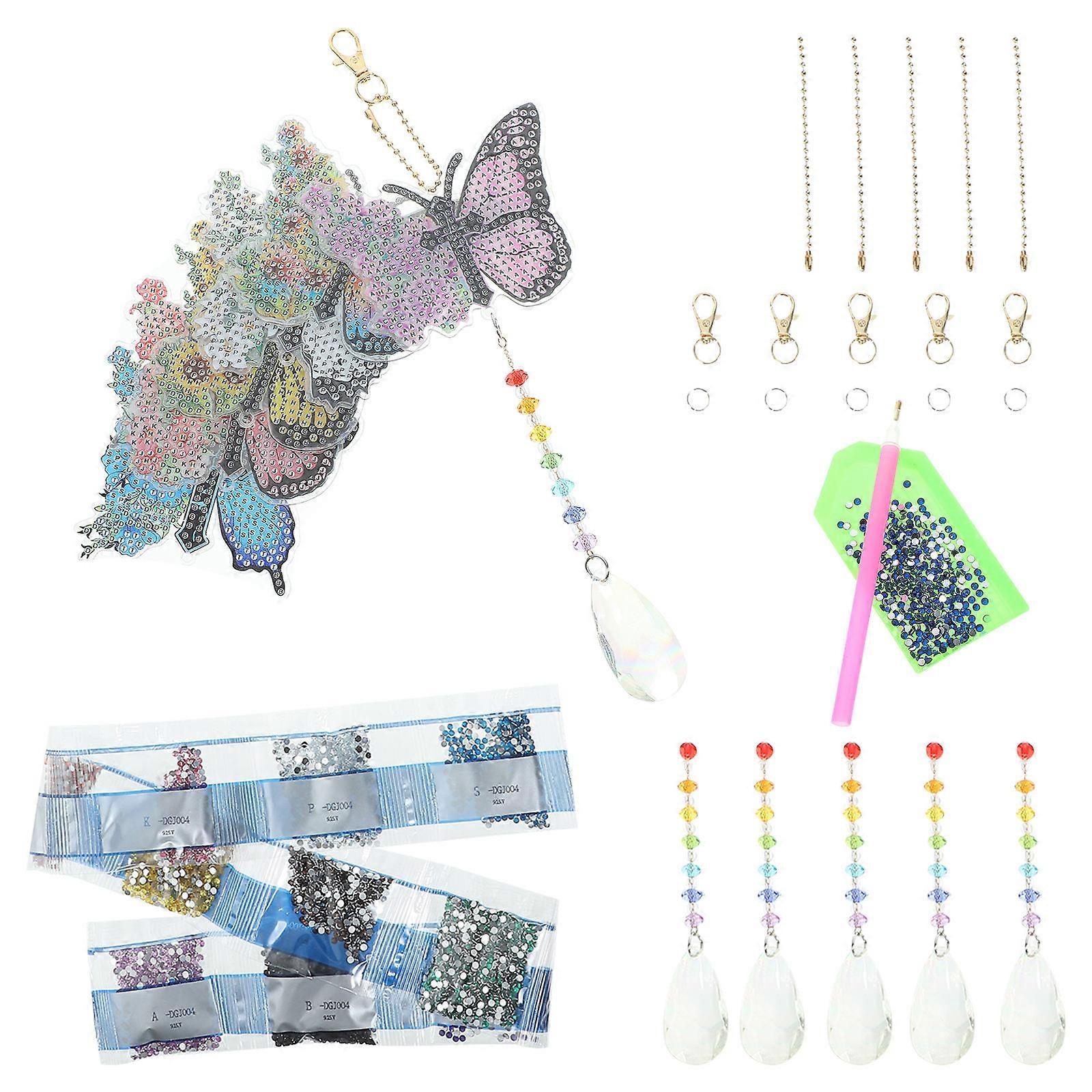 Diamond Drawing Pendant Butterfly Craft Set with Assorted Colors 1Set