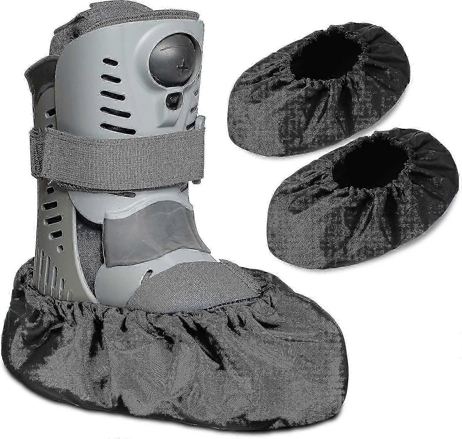 Waterproof cast cover for walking recovery, 2 pieces non-skid reusable boot shoe protector