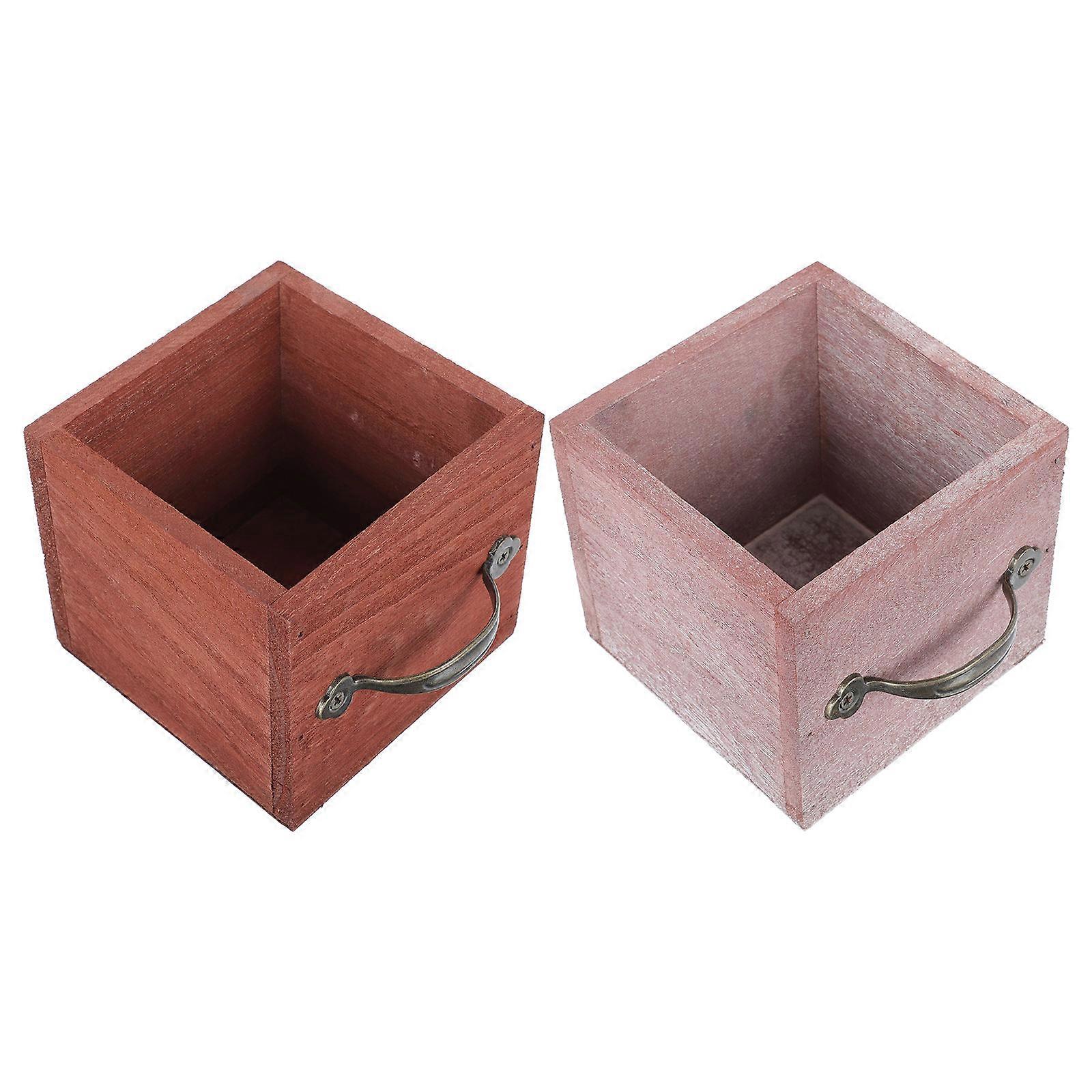 Braune Eisenblumentöpfe 2er-Set Leicht, langlebig für den Gebrauch