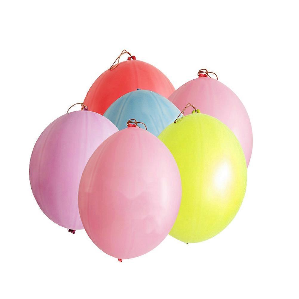 Balloons With Rubber Band Handle Hand-Eye Coordination Development Child Celebration Energetic Neon 50Pack