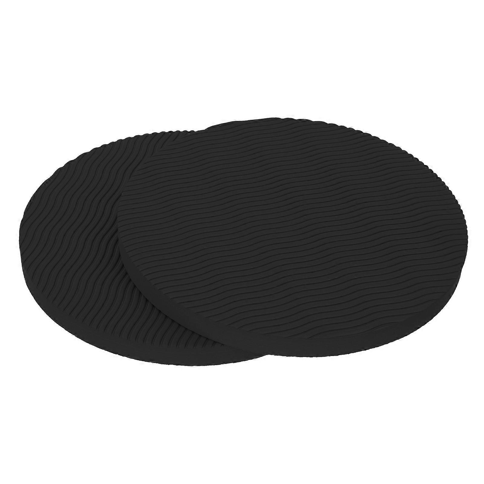 Black Antiskid Yoga Pad for Household Use Made of TPE and Rubber 1 Pair