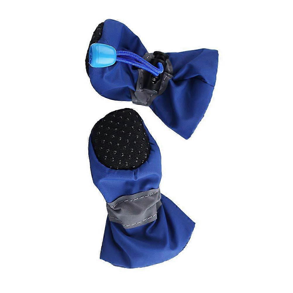 Waterproof Pet Shoe Rain Boots For Dogs In Blue 5Cm Length 4Cm Width With Thick Plush Paw Protector 4Pcs