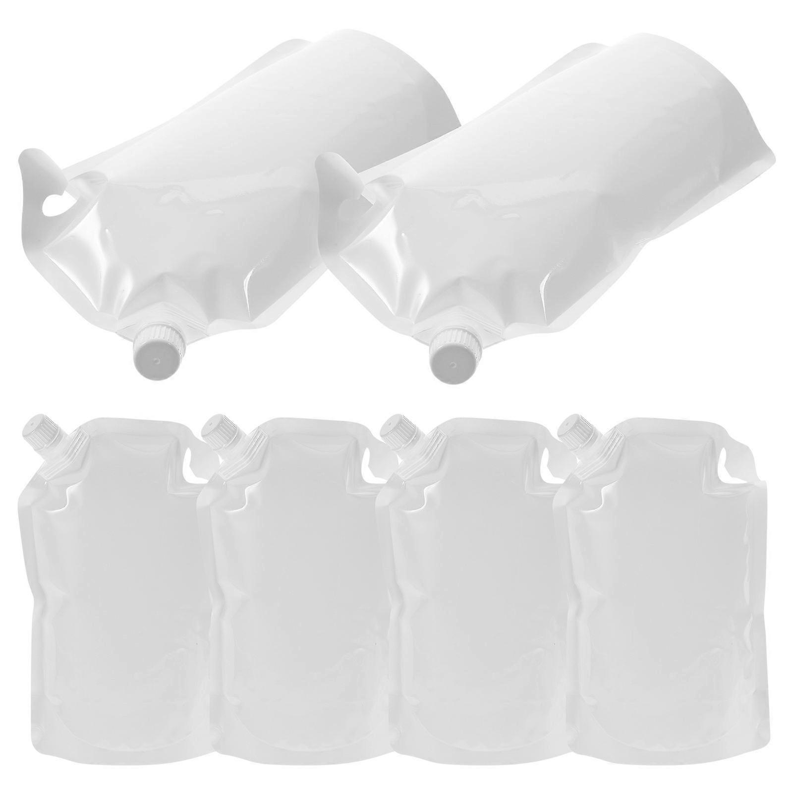 6pcs Travel Size Refillable Squeeze Pouches Empty for Lotion Shampoo Shower Gel 1L