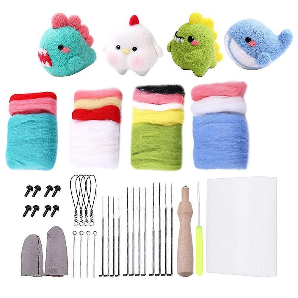 4 Felting Kit Adorable Woolen Crafts For DIY Enthusiasts Home Decoration And Manual Skill Development