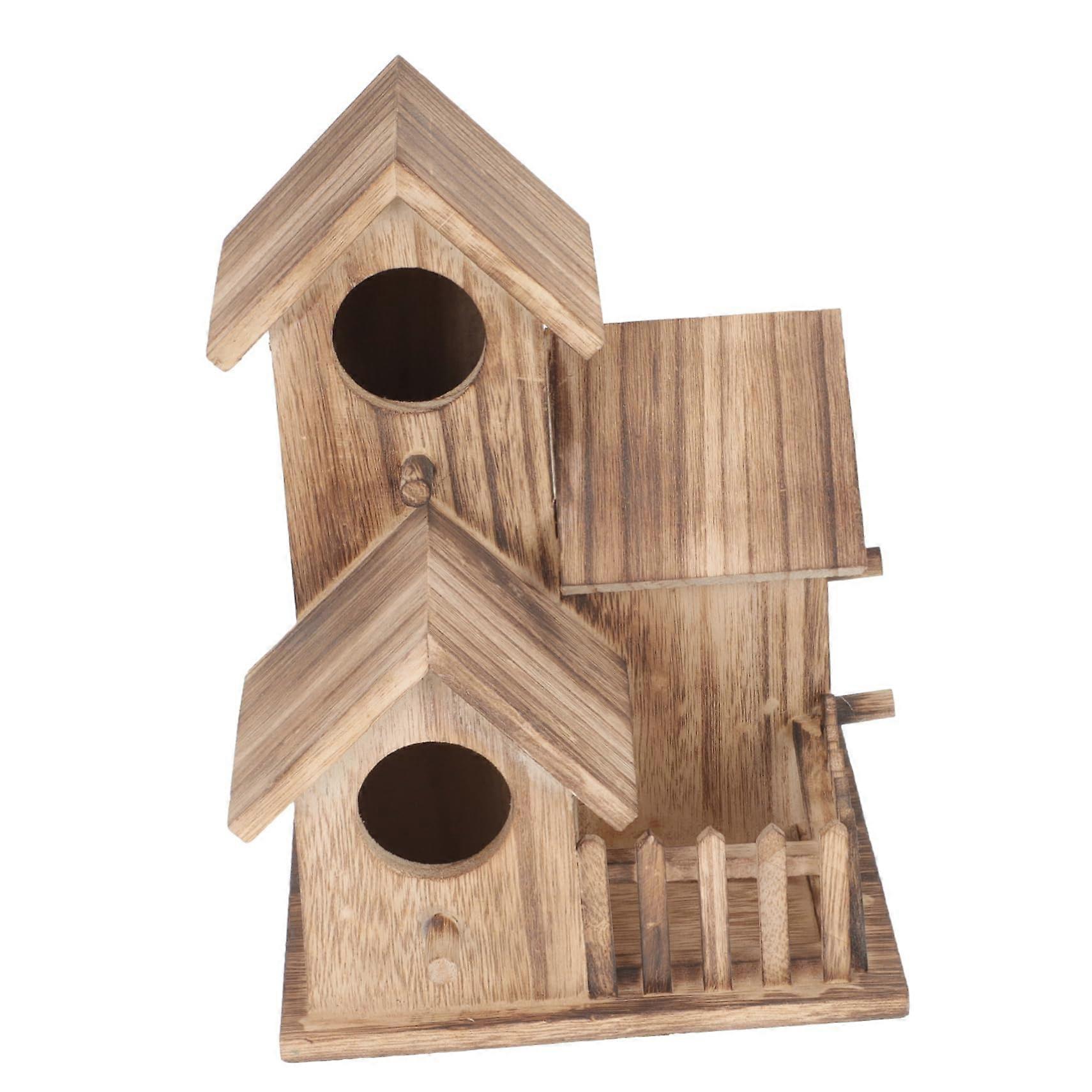 Wooden Birdhouse Parakeet Nesting Box Decorative Bird Nest Natural Bird Nesting House