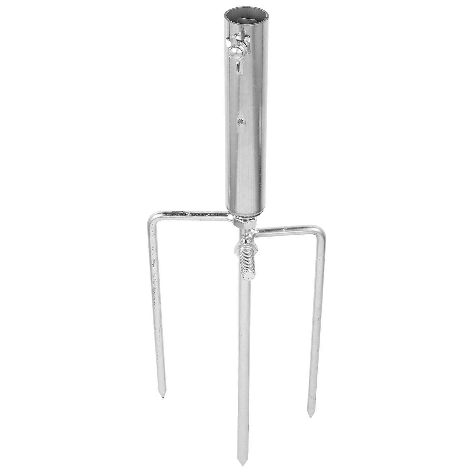 مظلة معدنية حامل في الهواء الطلق مظلة سبايك شاطئ تحديد الفولاذ المقاوم للصدأ شكل أسطواني للمظلة 1 قطعة