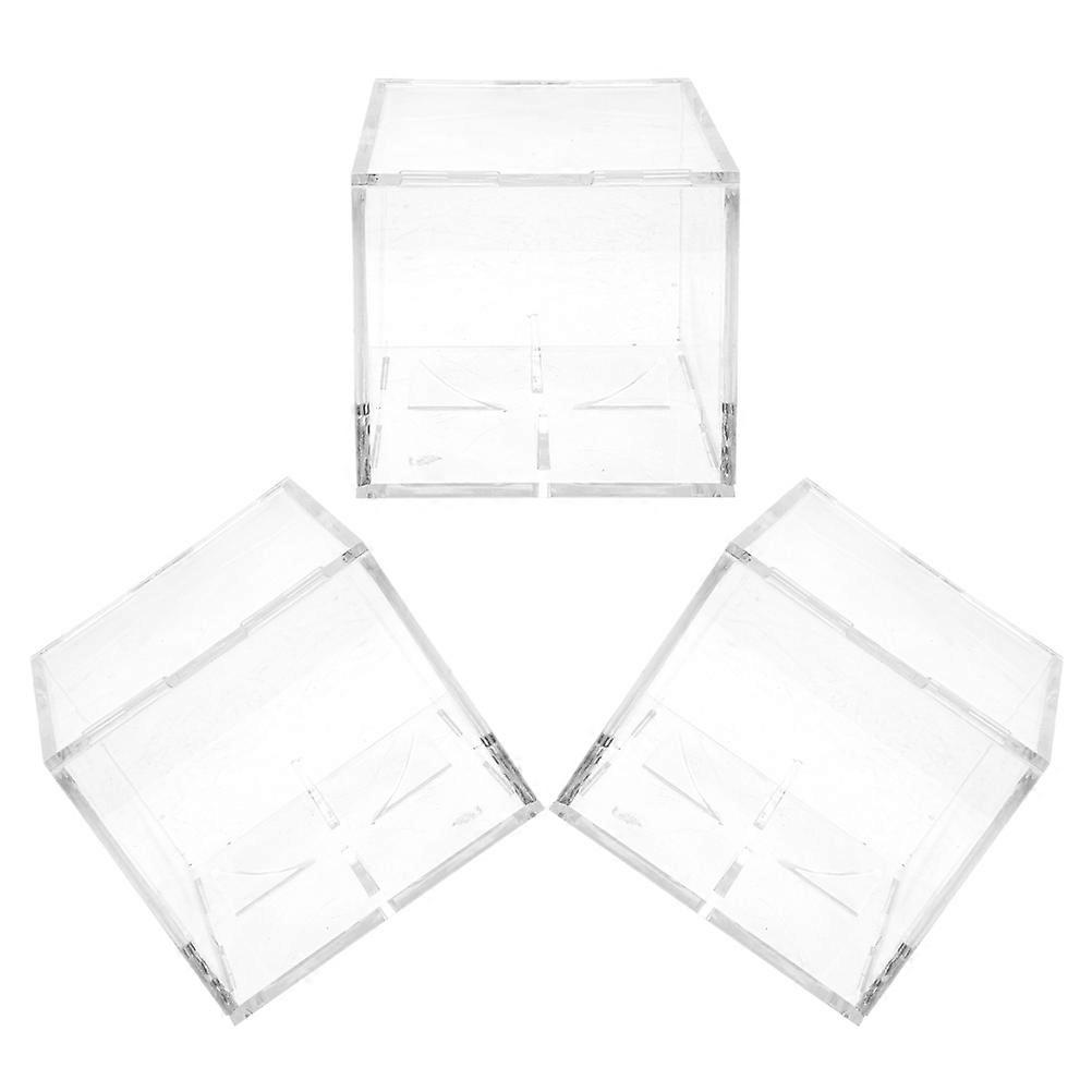 Transparent Acrylic Baseball Display Case for Storage Durable and Practical 3 Pieces
