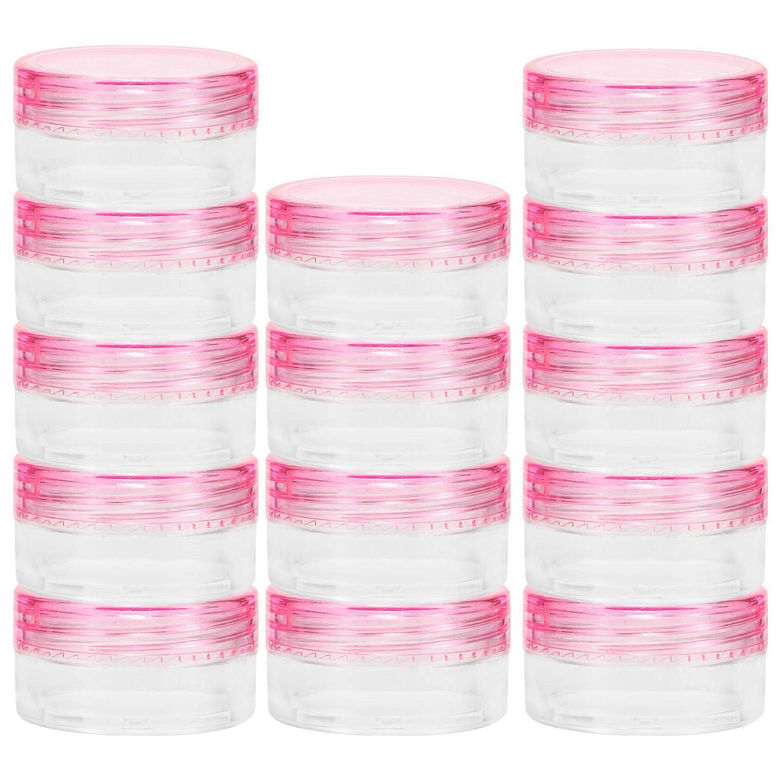 20 Pcs 5g Round Cream Box Cream Bottle Cosmetic Separated Bottle Empty Travel Bottle Pink
