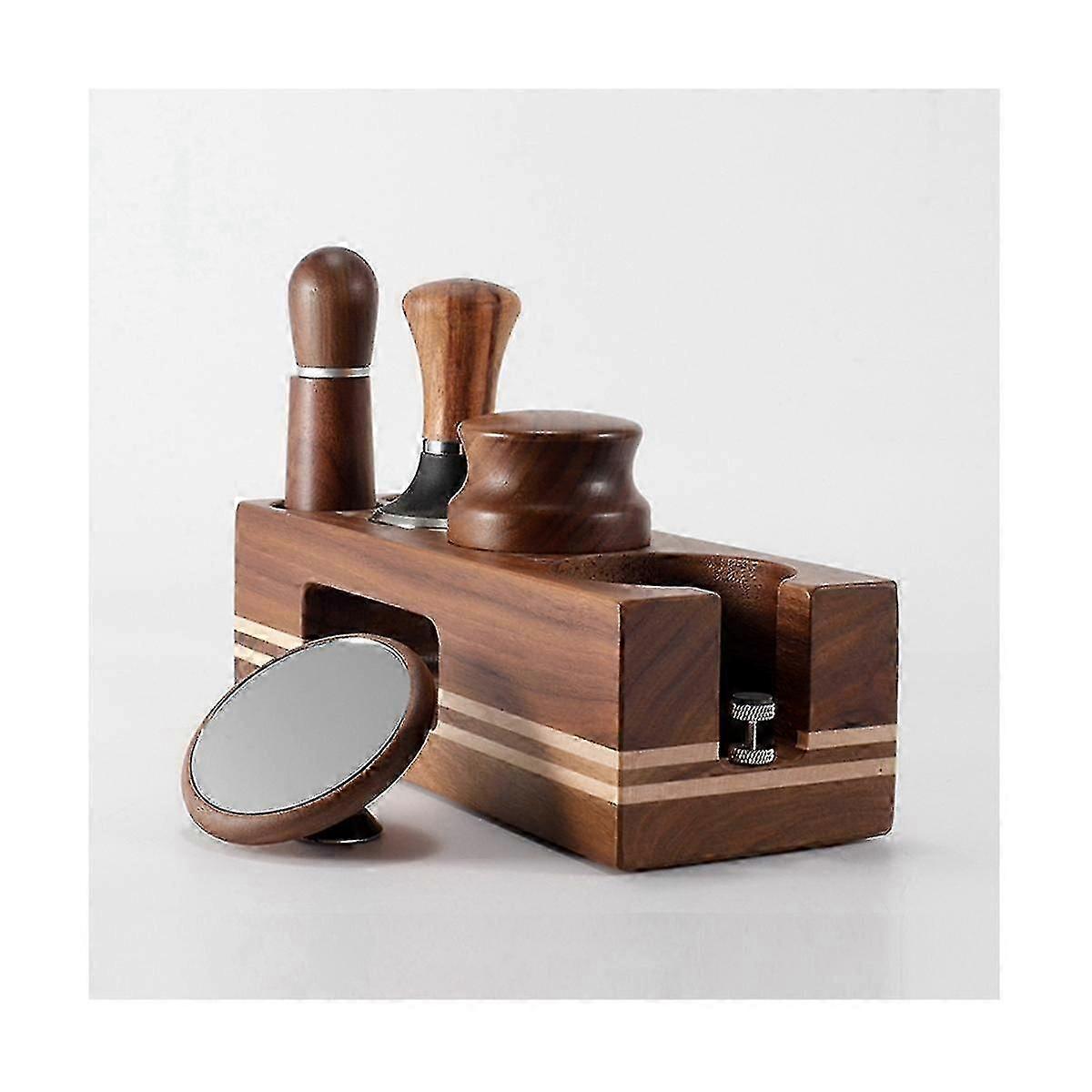 Coffee Tamper Holder Wood Filling Support Base Espresso Tampering Mat Station Stand For Barista Cof