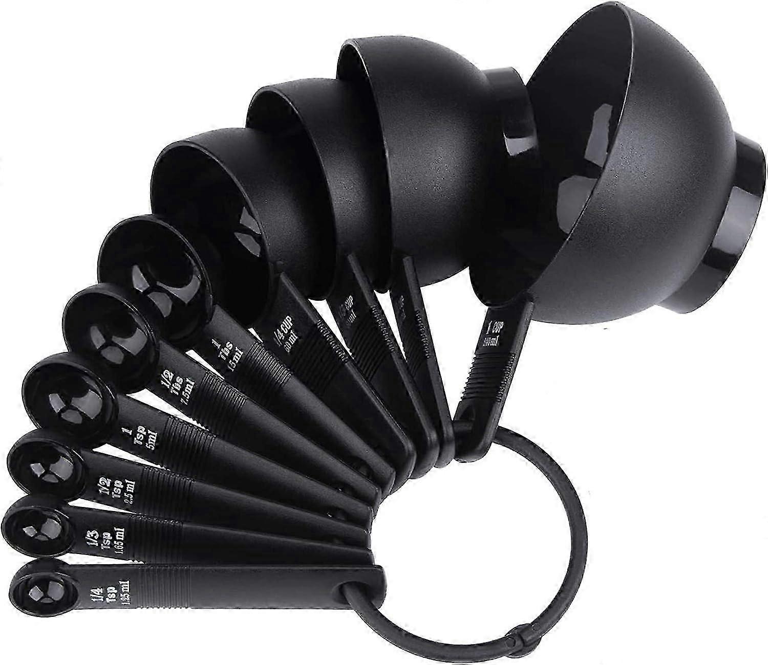 10-Piece Measuring Spoon Set - Round Plastic Measuring Spoons for Precise Baking Measurements