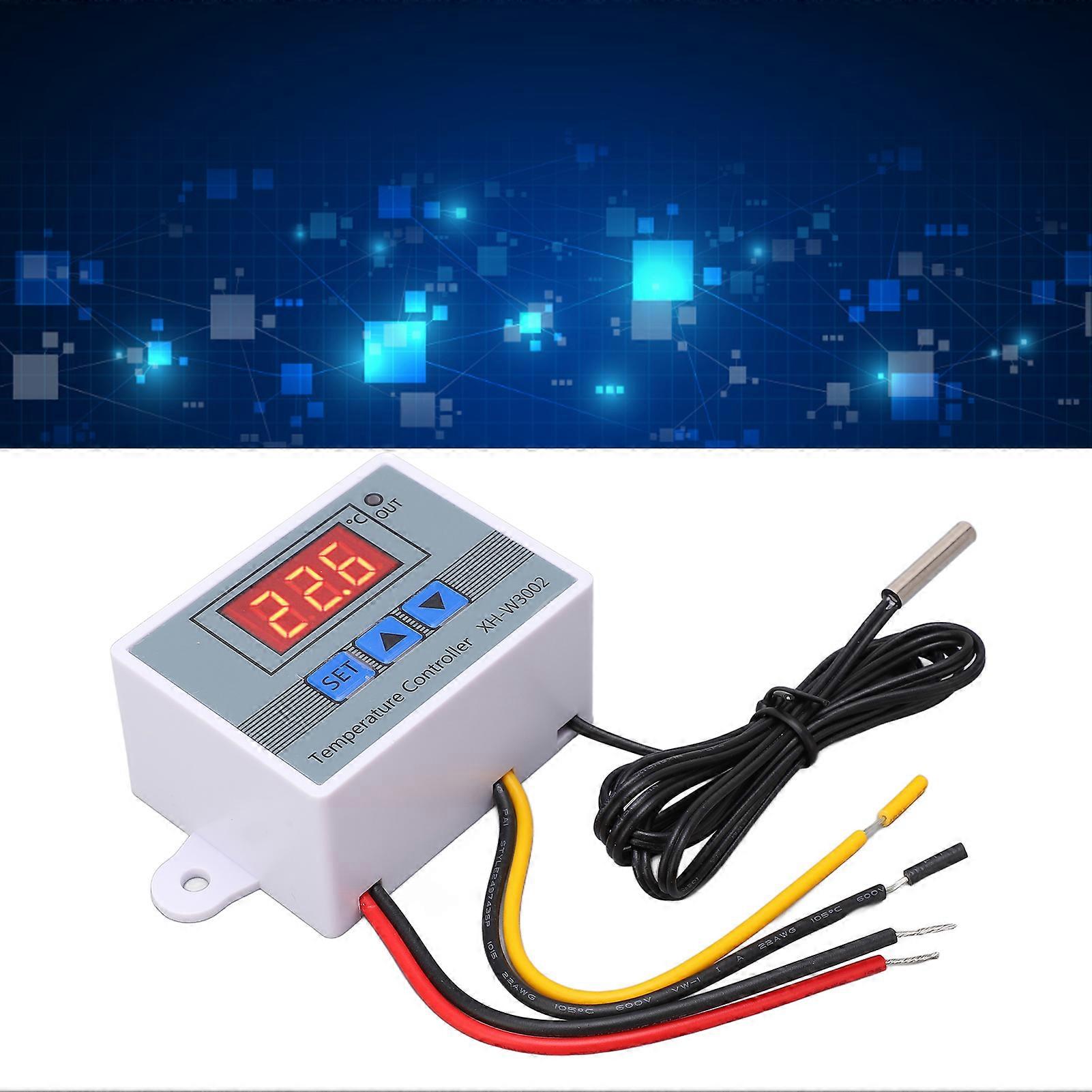 Controlador de temperatura digital termostato aquecimento interruptor de resfriamento com sonda à prova d'água 10A 110-220V 1500W 