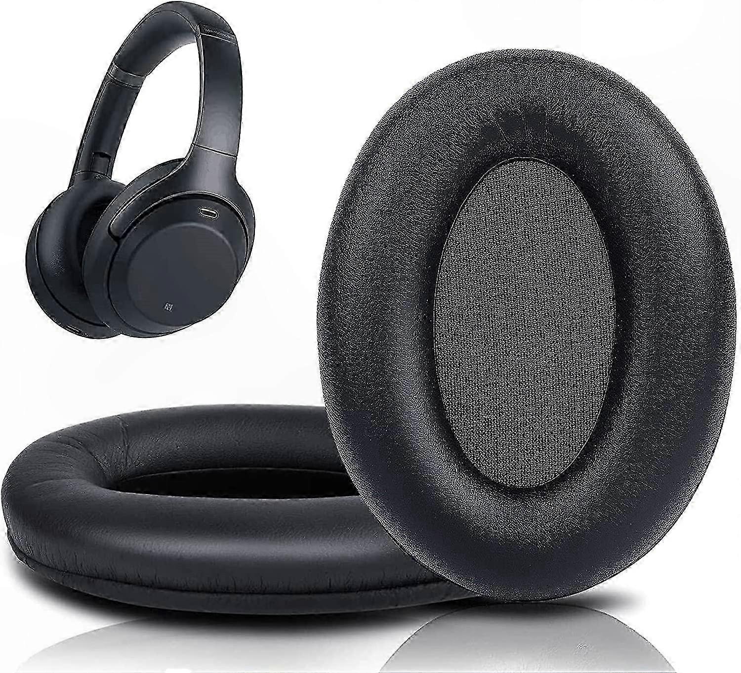 Replacement Ear Cushions for Over-Ear Headphones, Soft Foam Pads, Compatible with Noise Cancelling Models (Black)