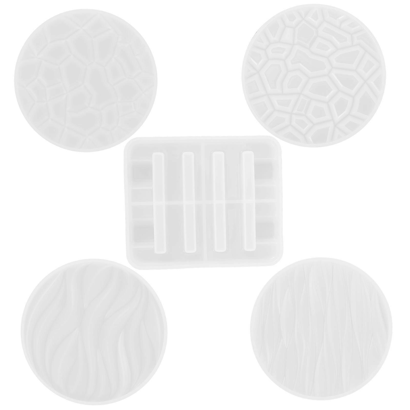 1 Set Coaster Resin Molds with Stand Mold DIY Silicone Molds
