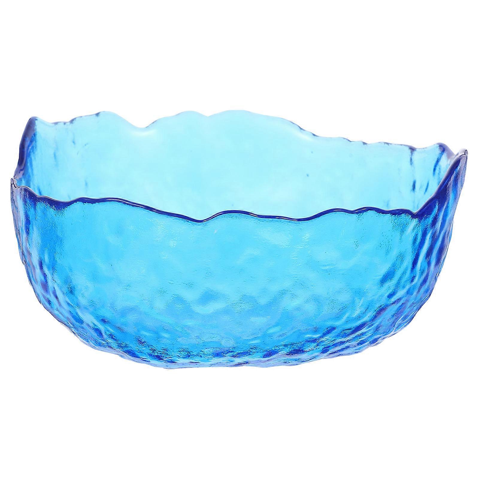 Bol de dissolvant d’ongles pour filles avec un design simple en verre bleu 1pack adapté à une utilisation en salon