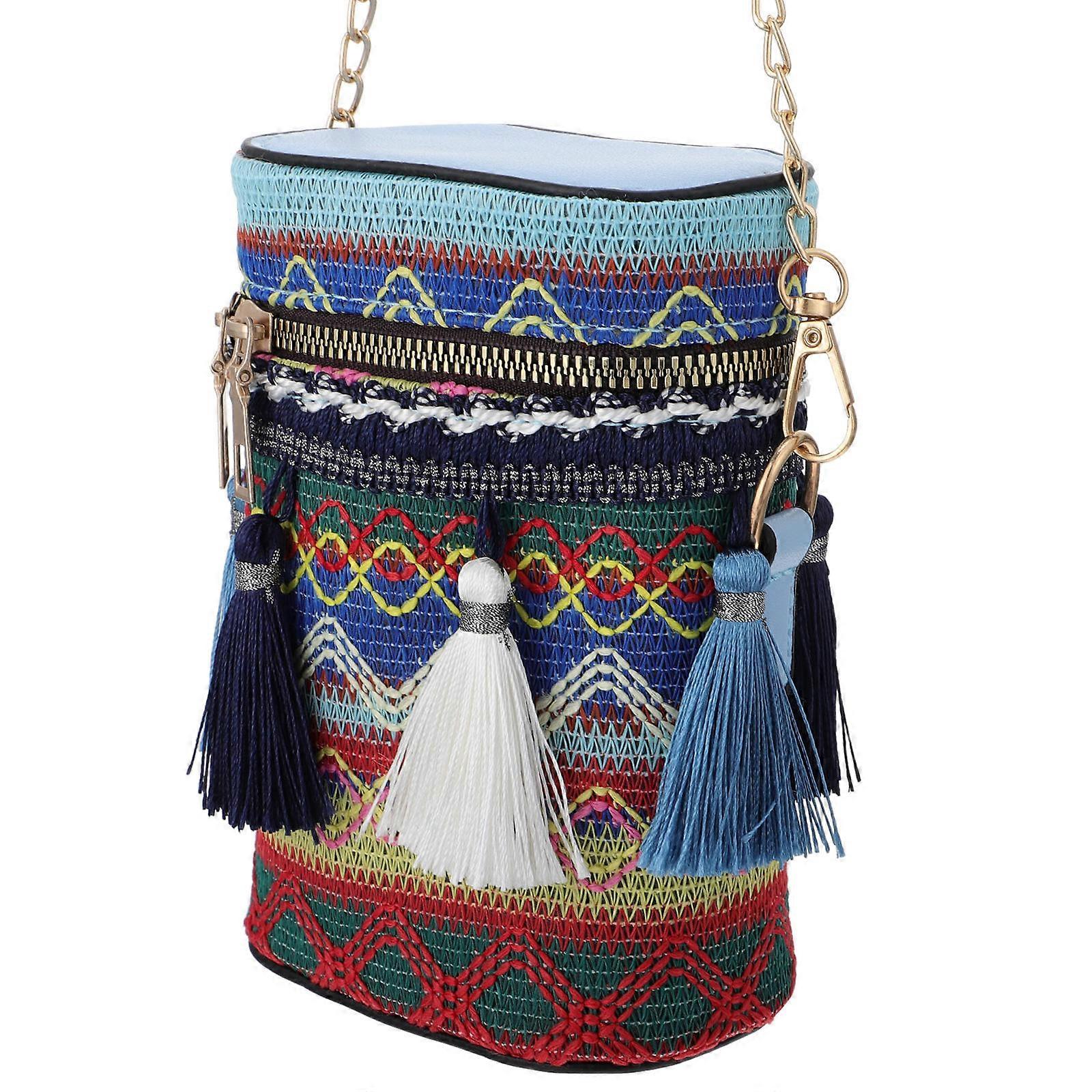 Retro Barrel Shape Crossbody Bag For Women And Girls Ideal For Traveling Shopping Or Daily Essentials 1Set