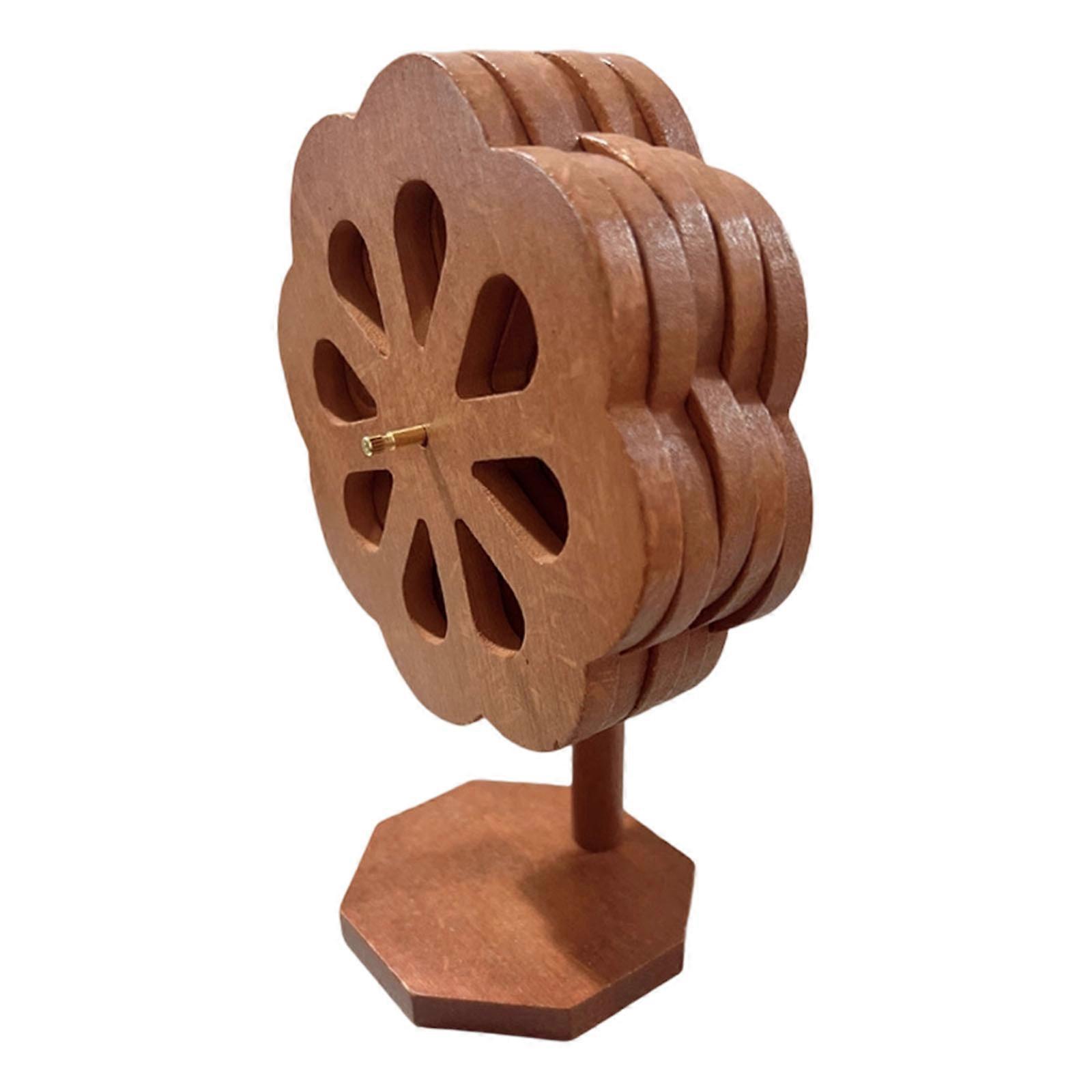 Decorative Windmill Shape Bamboos Trivet with Stand Heatproof Pot Pan Pad For Dining Table Kitchen Essential Multicolor