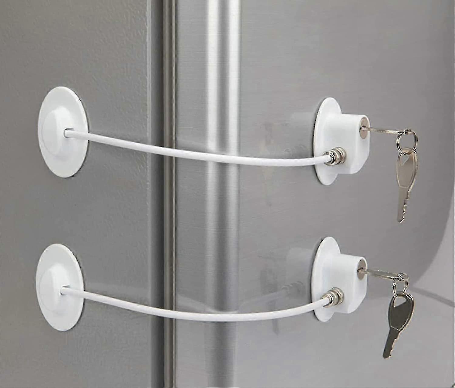 2-Pack Refrigerator Lock with 4 Keys for Child Safety