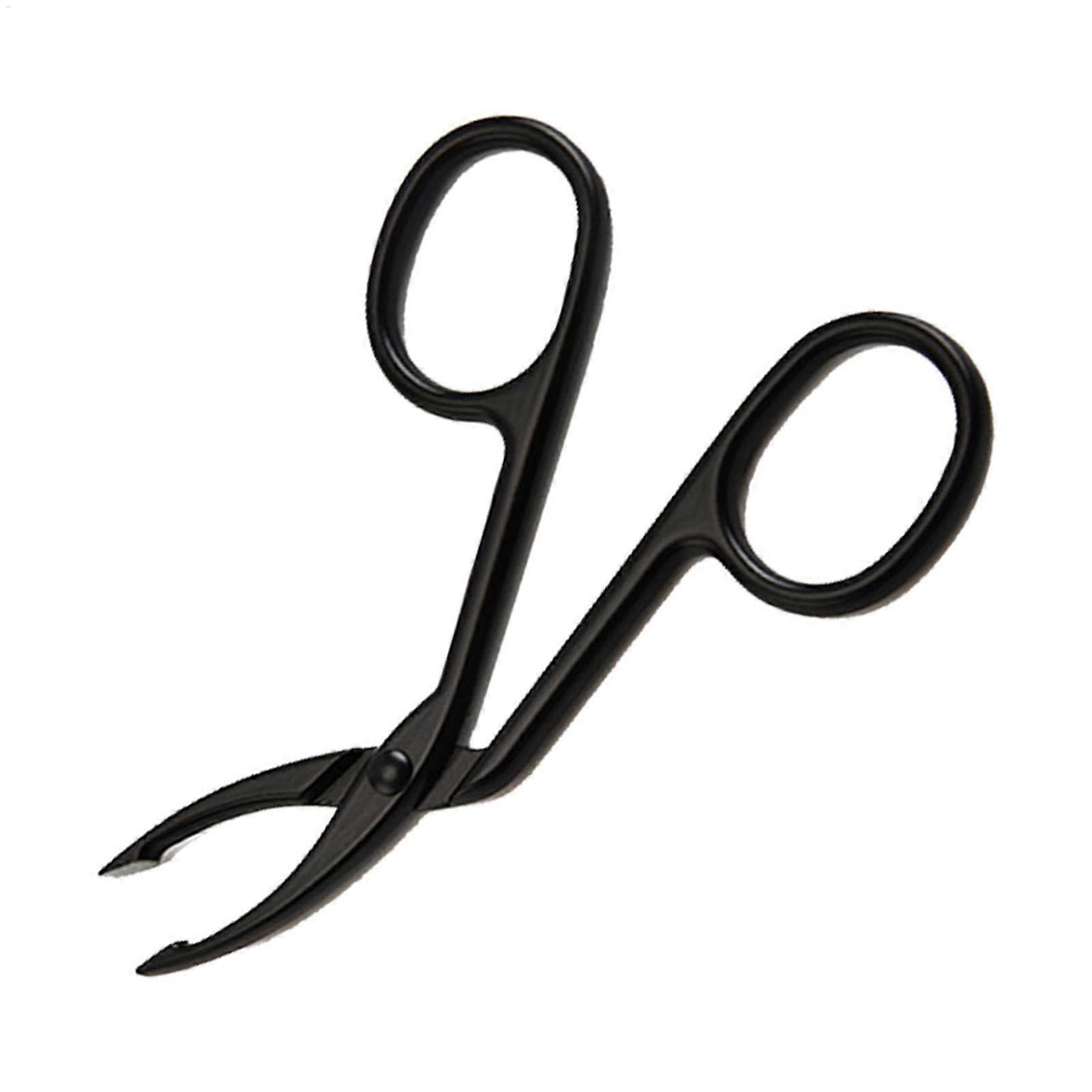 Scissor Shaped Eyebrow Tweezers Nonslip Handle with Straight and Slant Tip