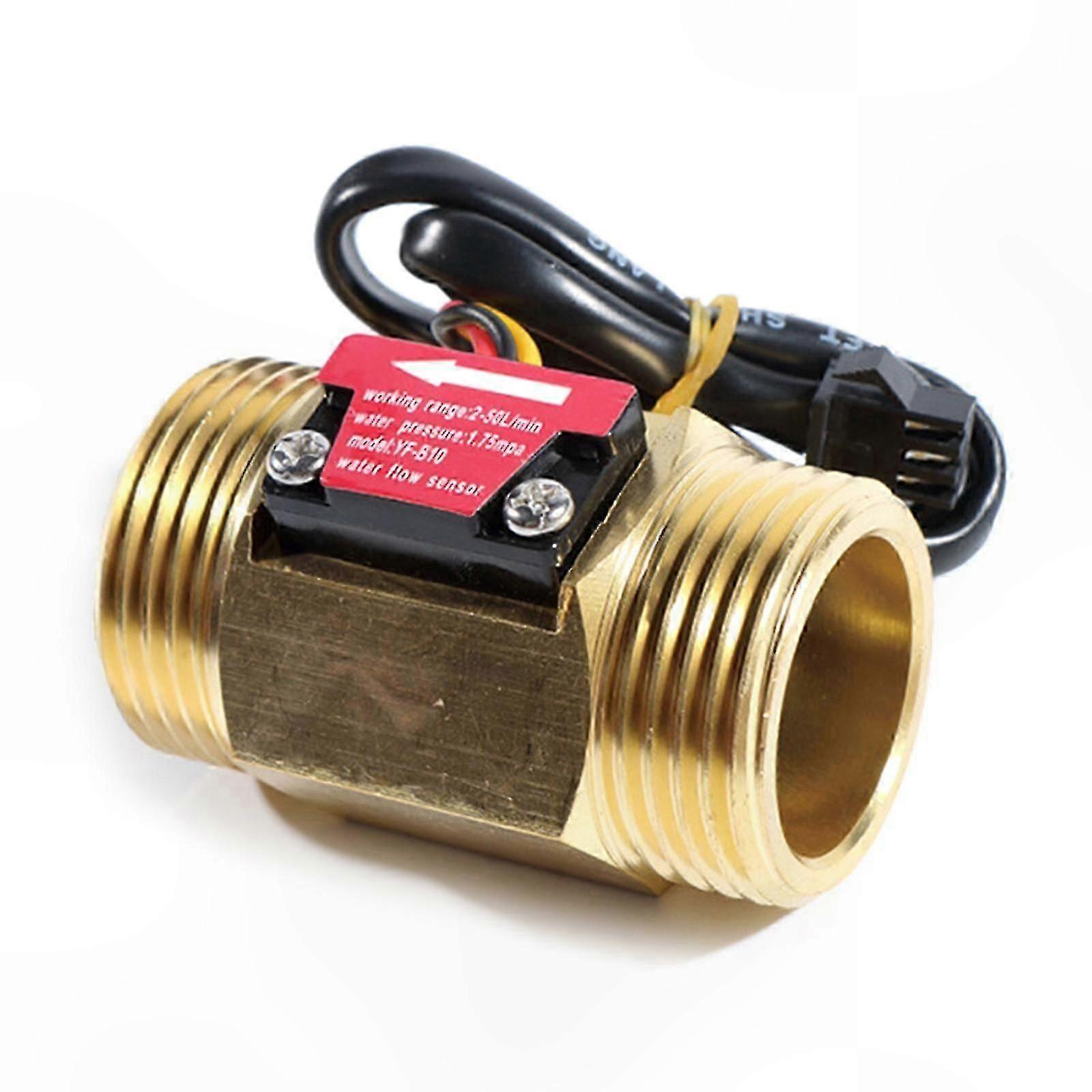 Durable Brass Water Flow Sensor, 1 Inch, 2-50L/Min, High Precision Flow Switch for Plumbing Systems