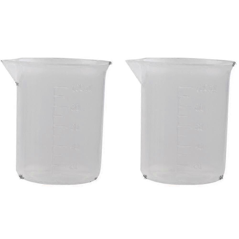 2025 2x Bicchiere Dosatore A Tazza Bianca Trasparente Da 100 Ml Per Cucina Da Laboratorio