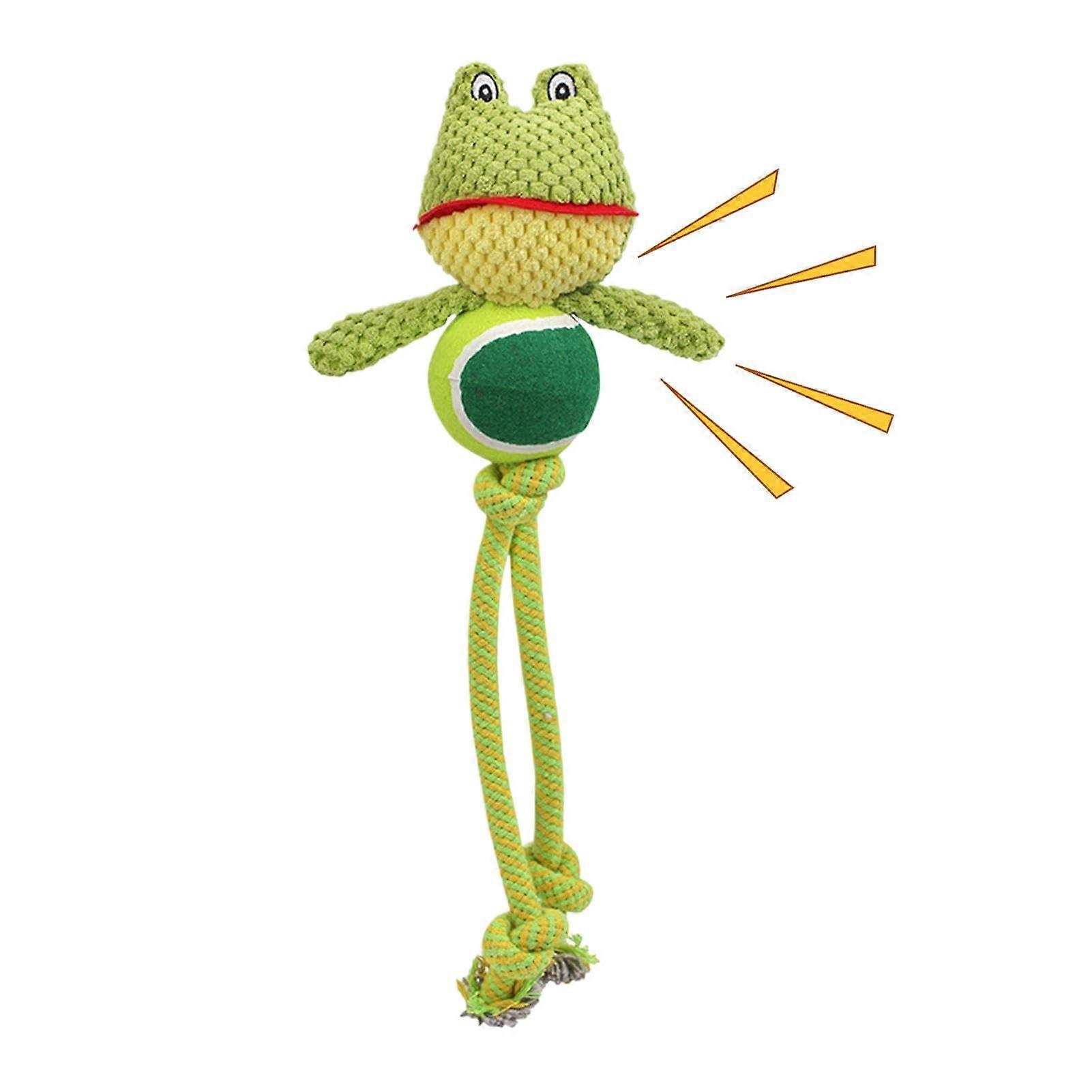 Stuffed Dog Toy with Squeaker Interactive Chew Toy for Puppies Durable Teething Toy Hard Dog Chew Toy Green