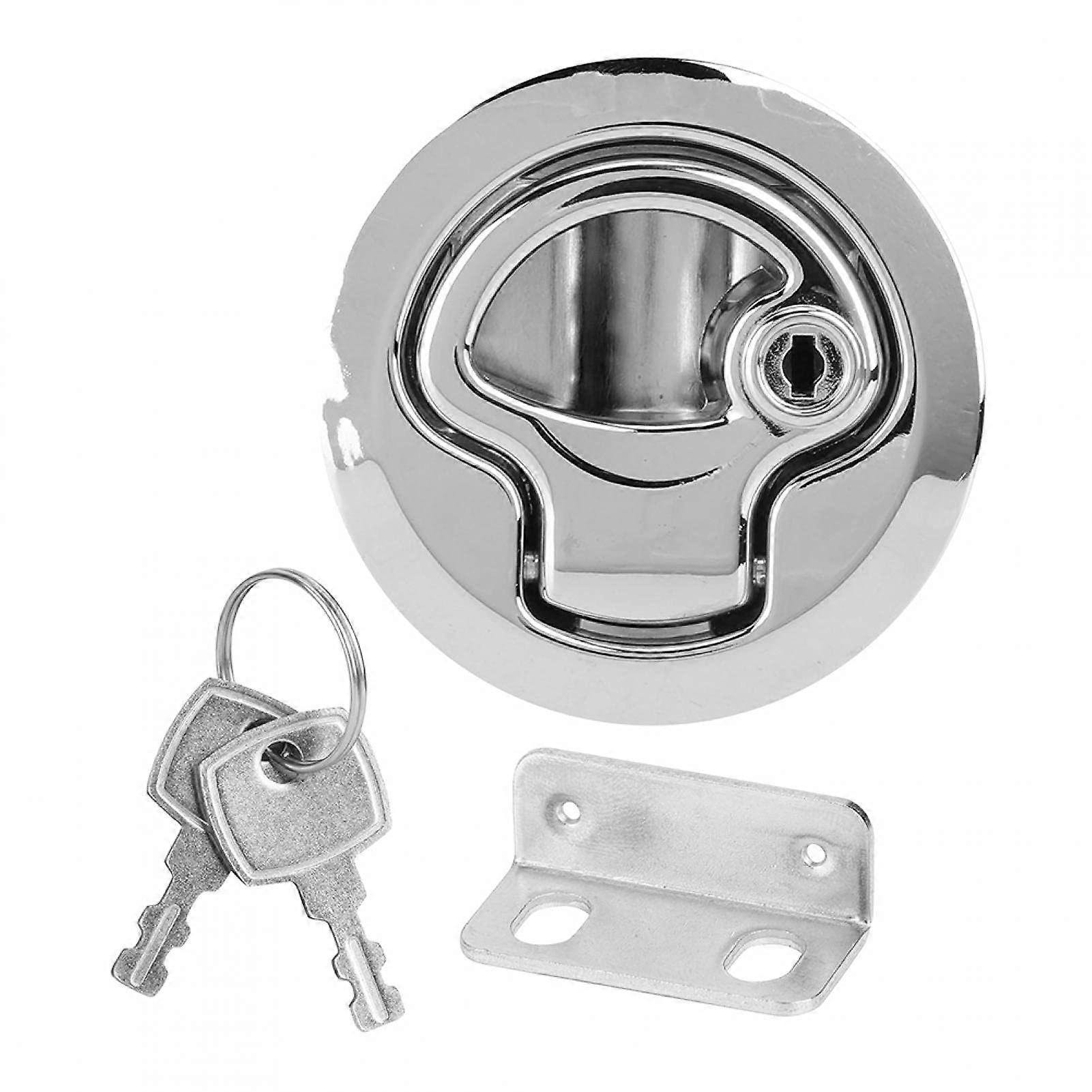 RV Hatch Lock, Zinc Alloy Car Hatch Round Pull Door Lock Conversion for RV Cabinet Bathroom Door