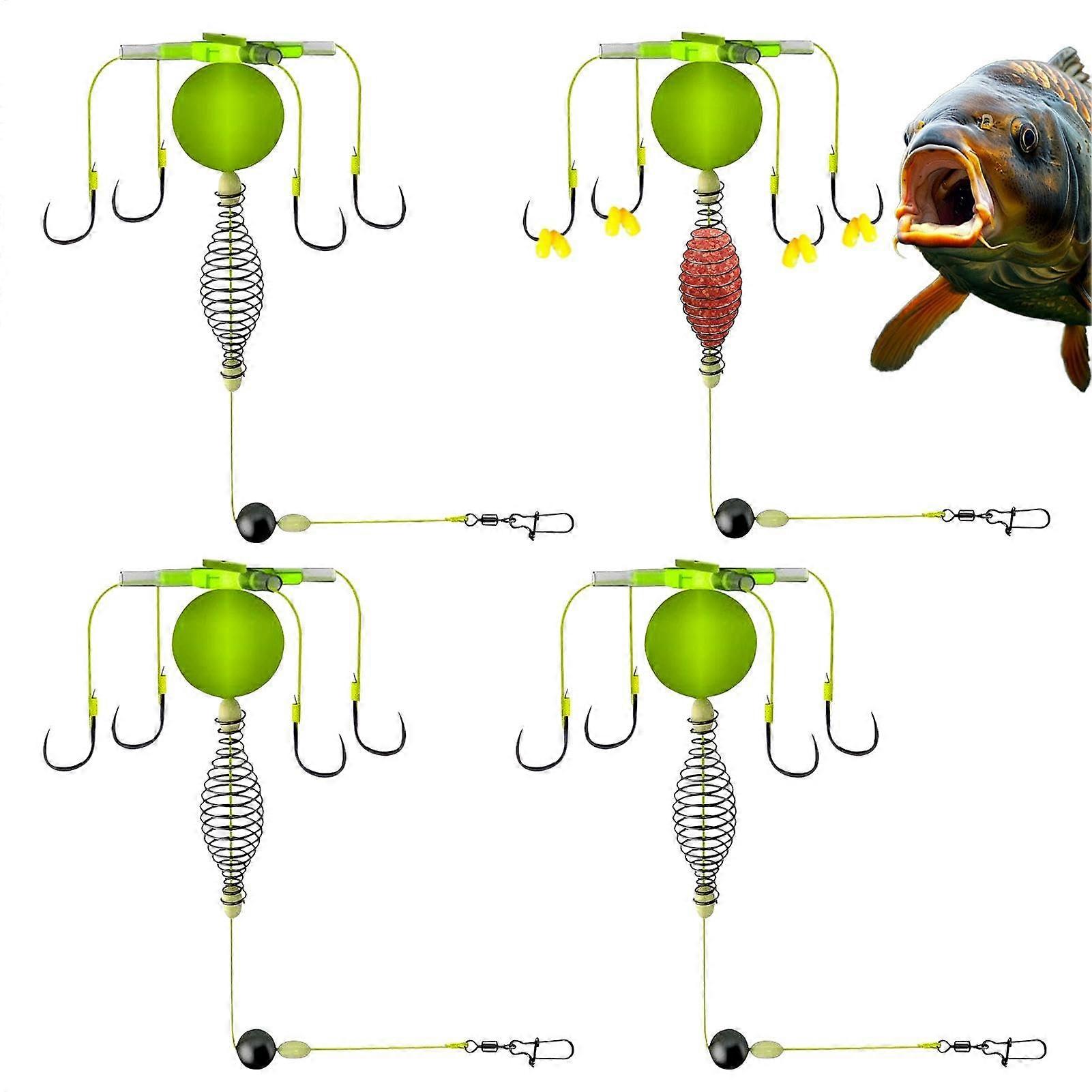 Tent Platform with Carp Fishing Platform, 4 Hooks Spring Bait Cage, Durable Outdoor Sports Supplies, Heavy-Duty Design