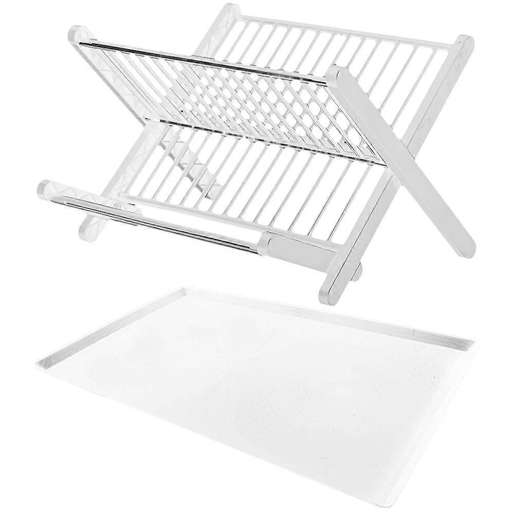 1 Set  Folding Dish Drainer Plate Drying Rack Plate Holder Dish Rack Drying Strainer