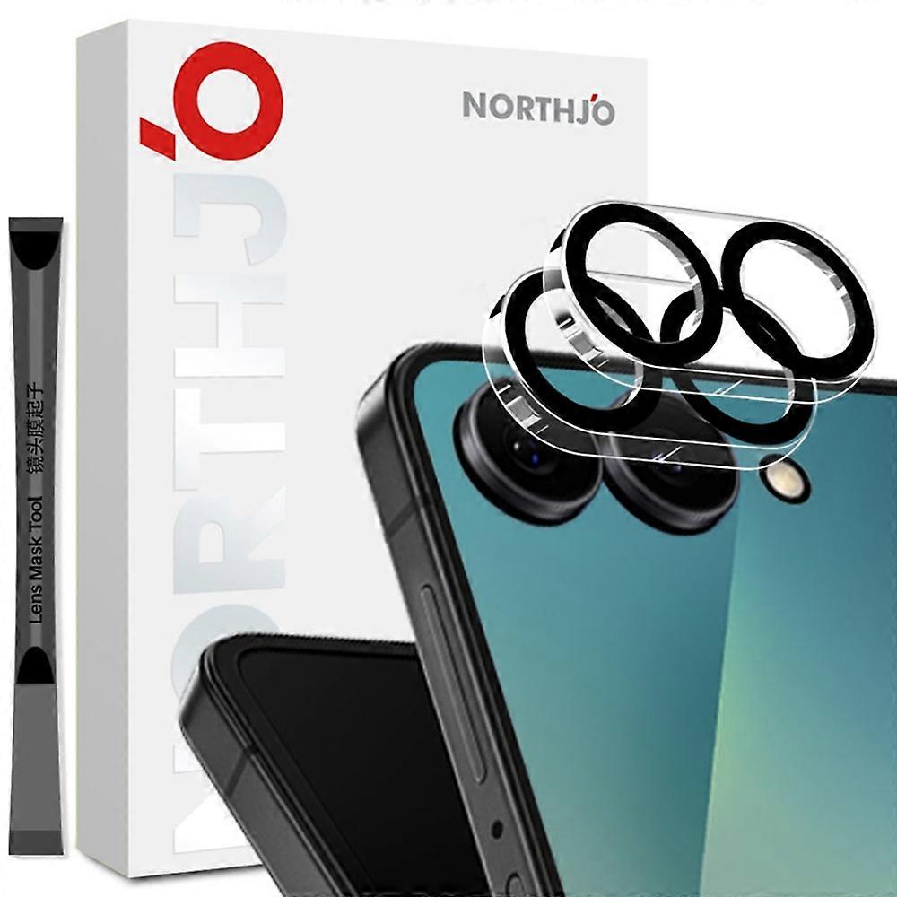 NORTHJO 2Pcs For Samsung Galaxy Z Flip7 5G Camera Lens Protector Black Circles 3D Full Coverage