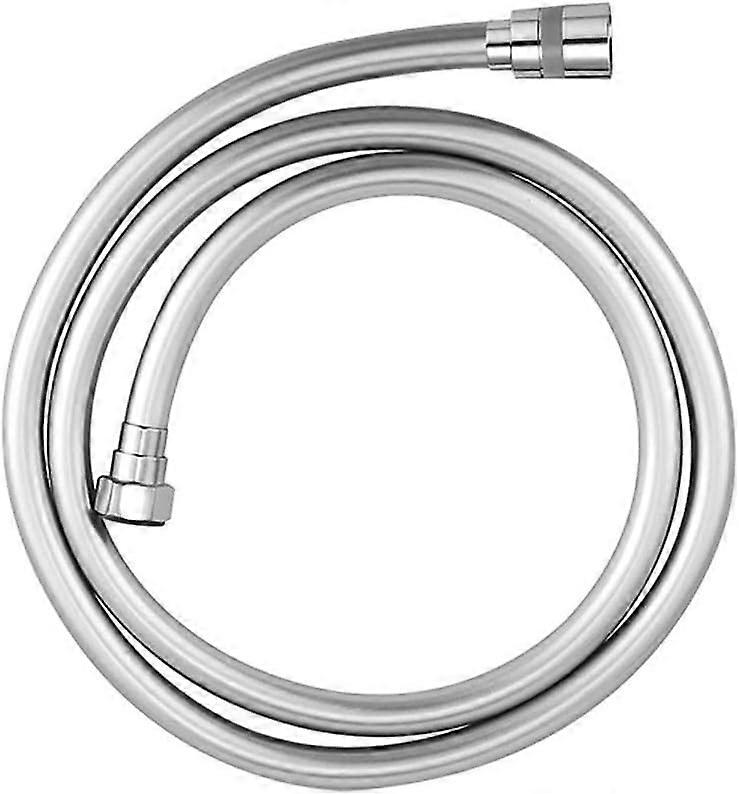PVC Smooth Shower Hose, Shower Hose 1.7 m with Anti Twist Brass Connectors Universal Replacement, Flexible, Kink and Leak Protection, Chrome, Chrome