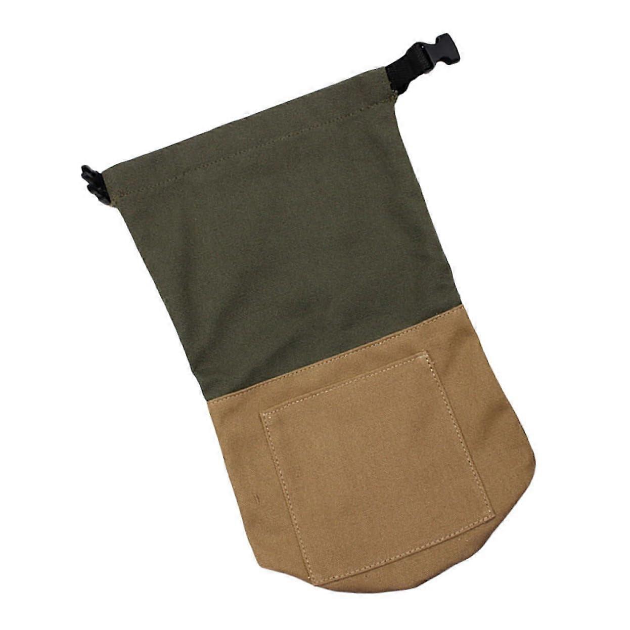 Wear Resistant Canvas Lamp Bag Portable Kerosene Lantern Storage Camping Oil Lantern Pouch Buckle Dustproof Retro Green