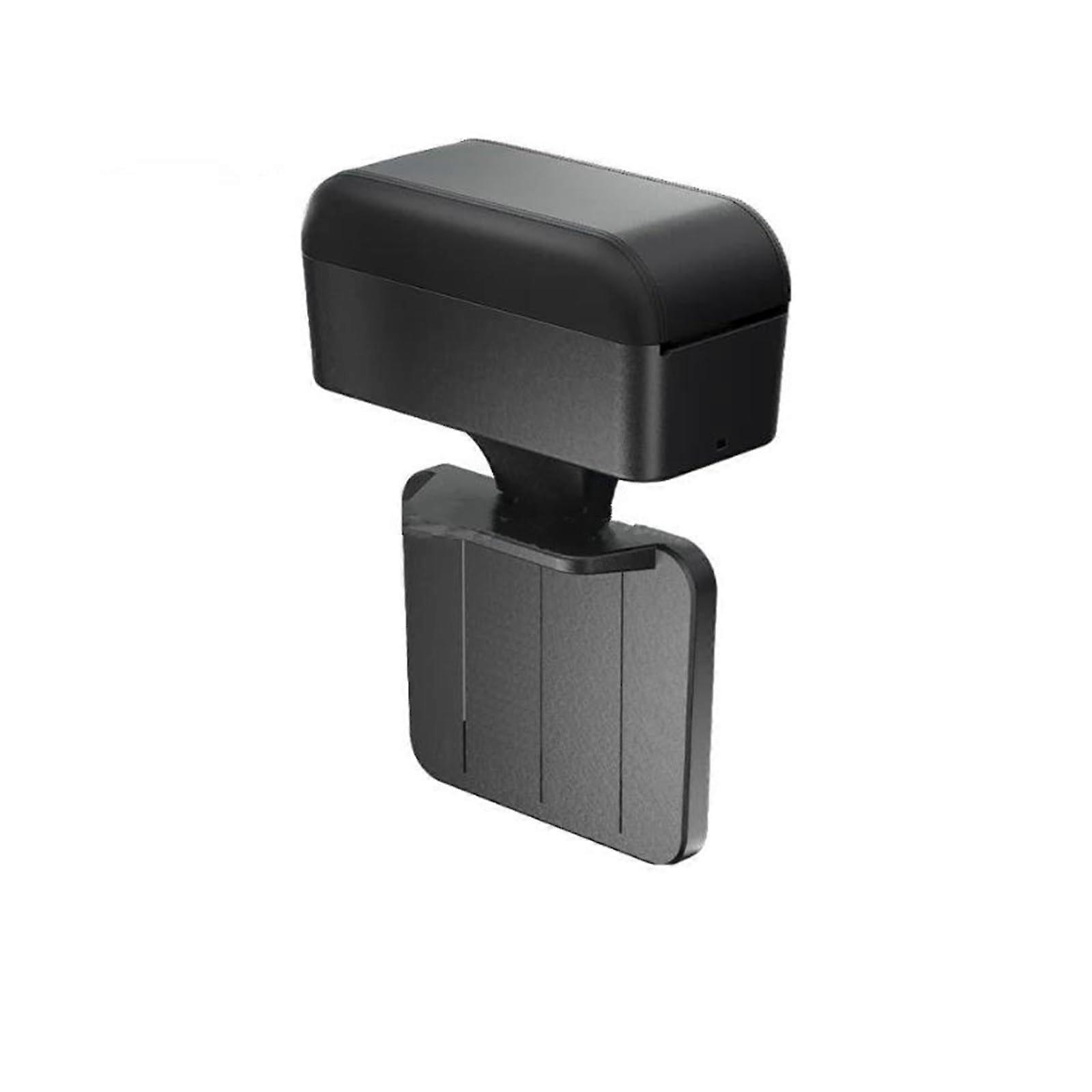 Car Armrest Box Organizer Height Adjustable Black – Universal Storage Box for Armrest and Seat Gap