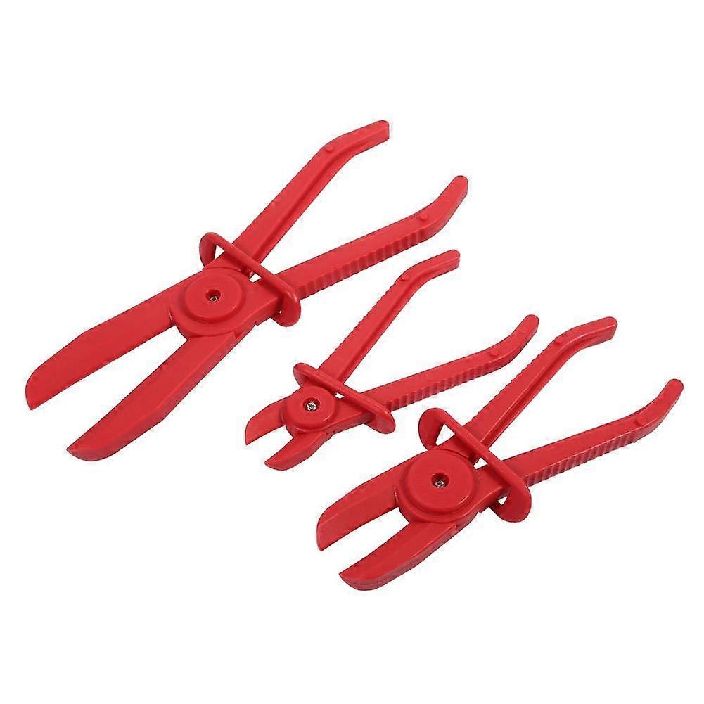 3 Piece Nylon Hose Clamp Tool Set - Flexible Pliers for Brake, Fuel, and Water Pipe Clamps in Mixed Sizes