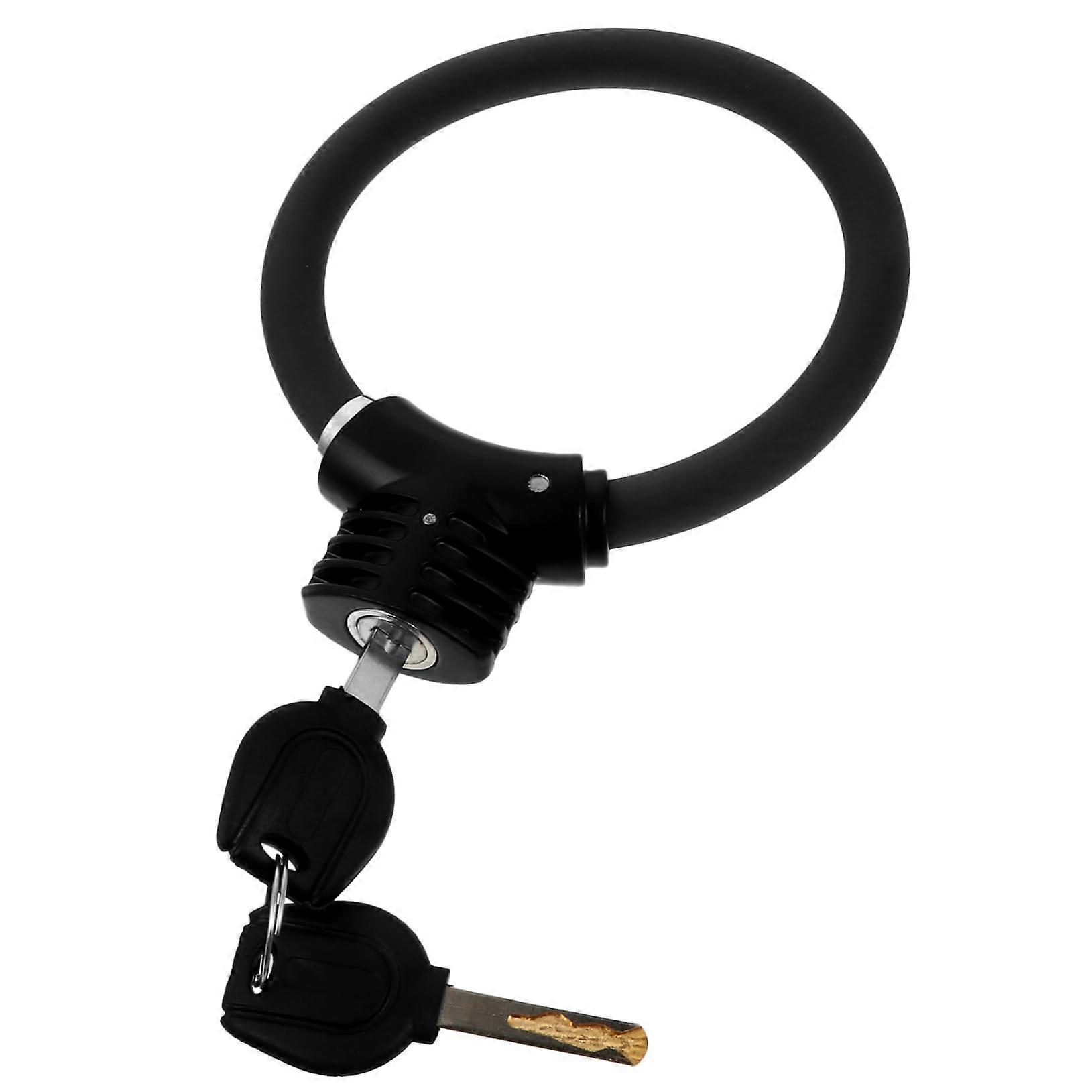 Riding Lock Heavy Cycle Bicycle U Lock Disc Portable Safety Bike Lock PVC Black
