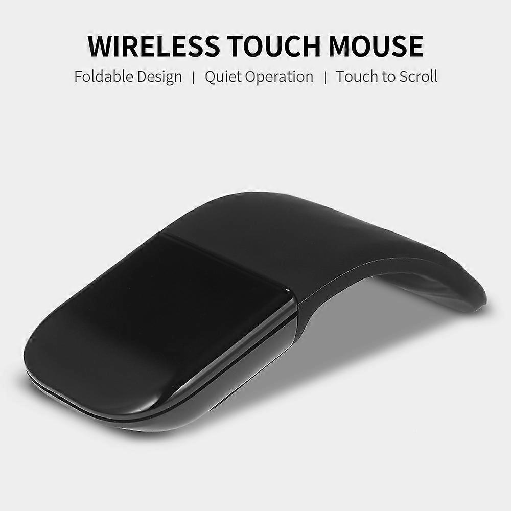 Portable BT 3.0 Wireless Touch Mouse with Left & Right Silent Buttons Foldable Slim Mouse for Home/Office/Travel, Black