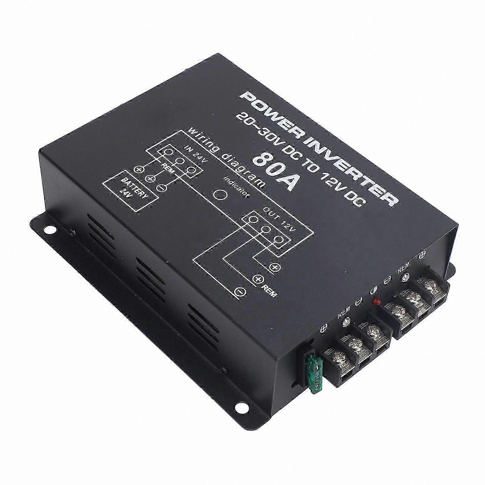 DC-DC Voltage Converter 24V to 12V 80A with Thermal Management for Automotive and RV Applications