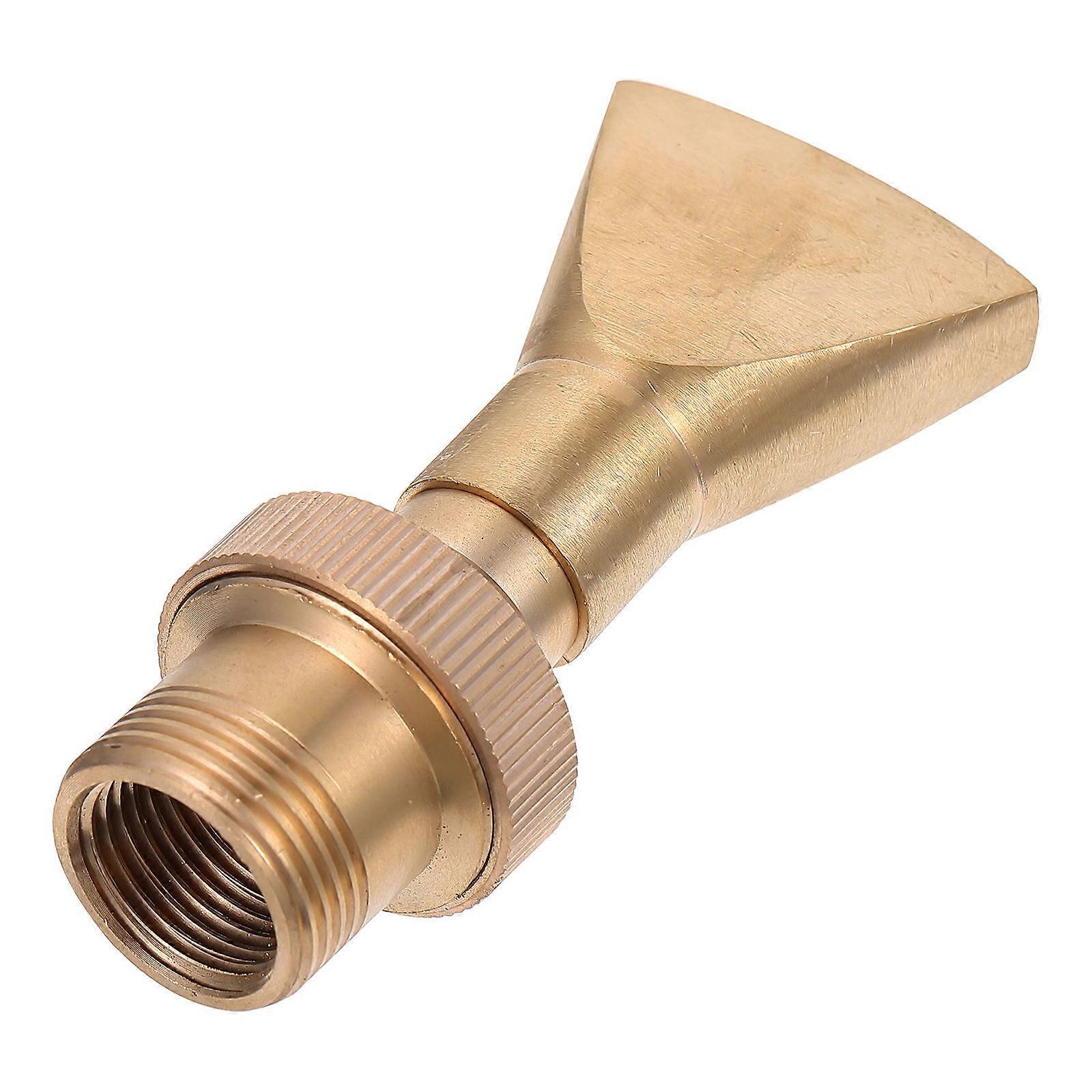 Golden Copper Fan Shaped Fountain Spray Head for Garden with Unique Water Display, Size 1/2 Inch to 3/4 Inch
