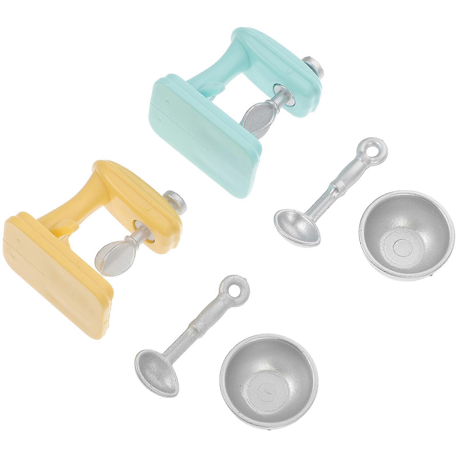 Miniature Mixer Model for Dollhouses, Simulation Kitchen Plaything, Strong Material, Inspires Creativity and Imagination, Yellow Blue