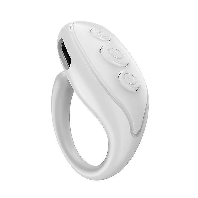 Wireless Bluetooth Fingertip Remote Control, Selfie Shutter Controller, Photo and Video Capture, Page Turner (white)