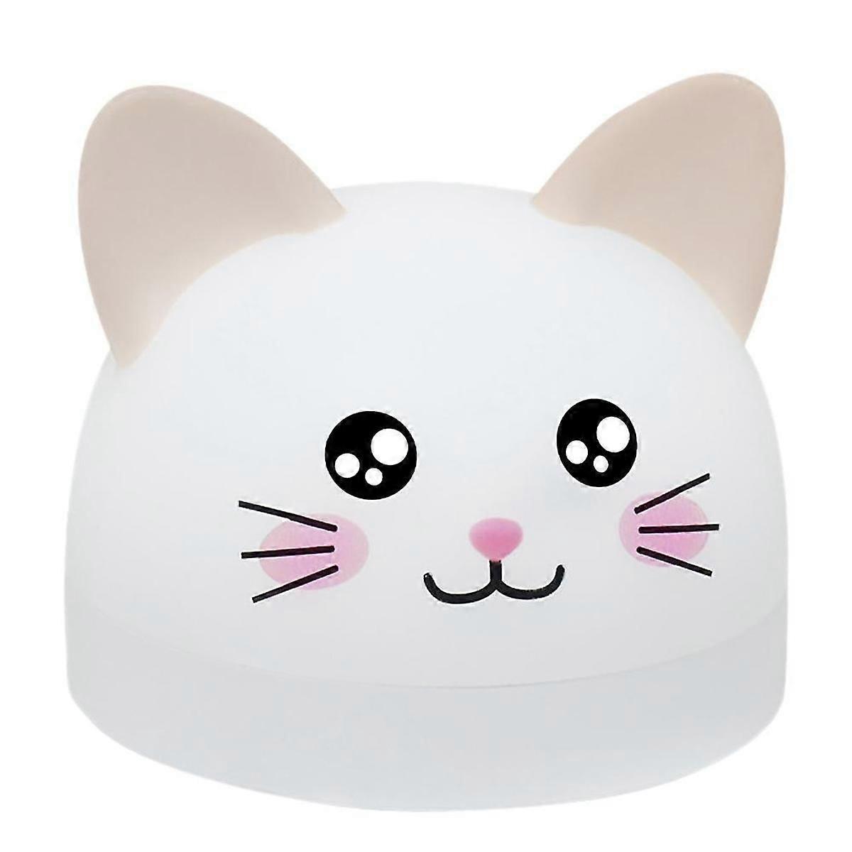 Cute Cat Alarm Clock suitable for Children with 3 Colors LED Lamp Timer Snooze Rechargeable Night Light