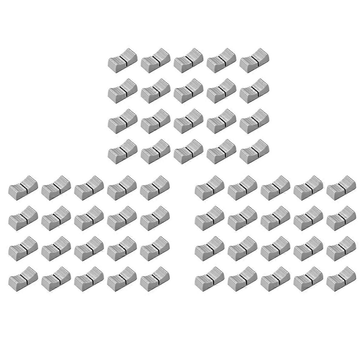 60Pcs 24mmx11mmx10mm Console Mixer Slider Fader Knobs Replacement for Potentiometer Gray Knob Black